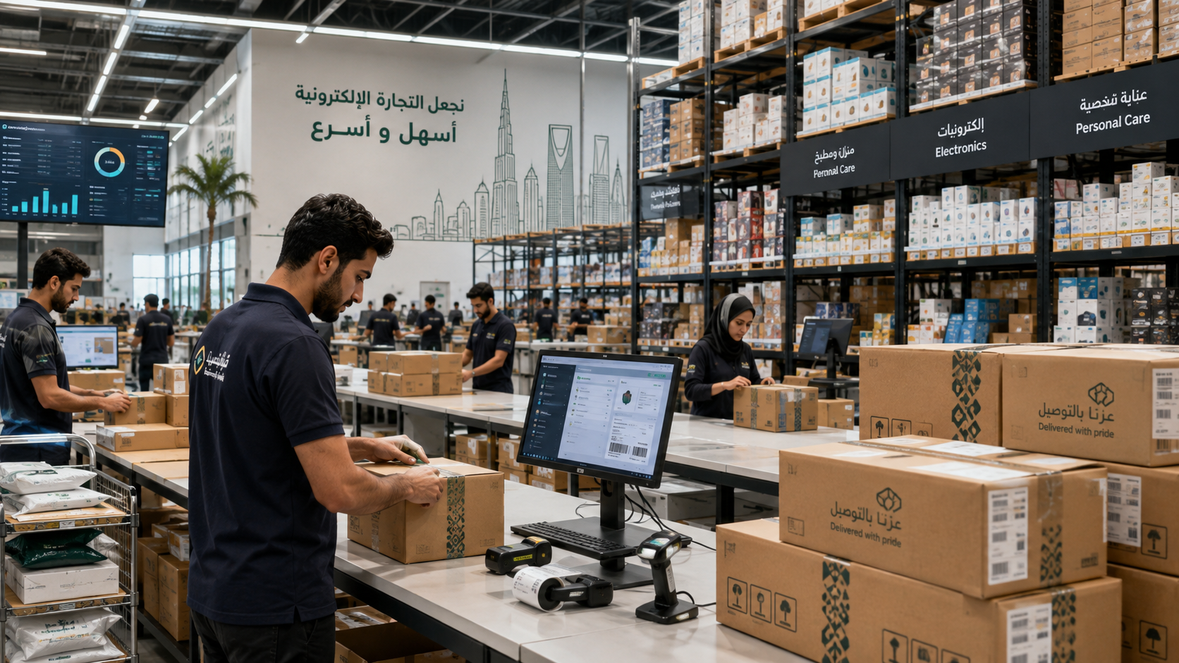 لوجستيات المتاجر الإلكترونية في السعودية: من التخزين إلى تجهيز وشحن الطلبات